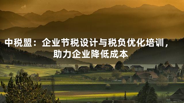 中税盟：企业节税设计与税负优化培训，助力企业降低成本