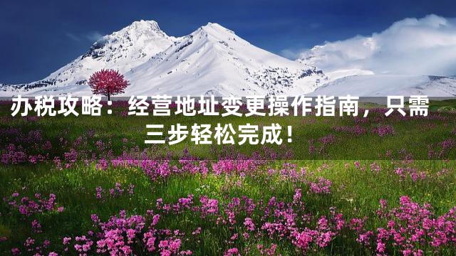办税攻略：经营地址变更操作指南，只需三步轻松完成！