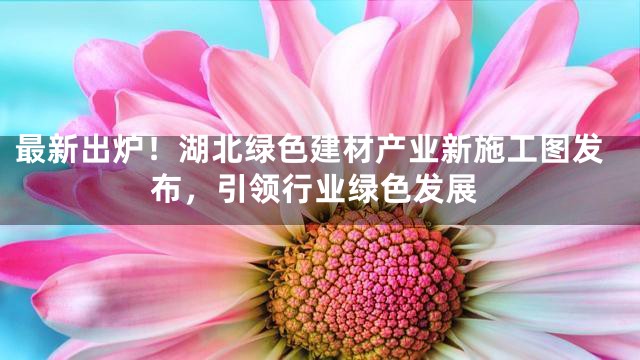 最新出炉！湖北绿色建材产业新施工图发布，引领行业绿色发展