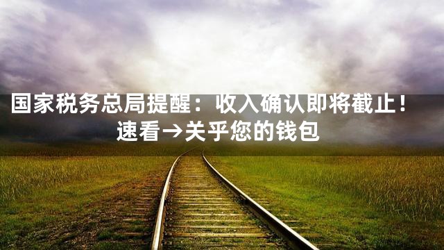 国家税务总局提醒：收入确认即将截止！速看→关乎您的钱包