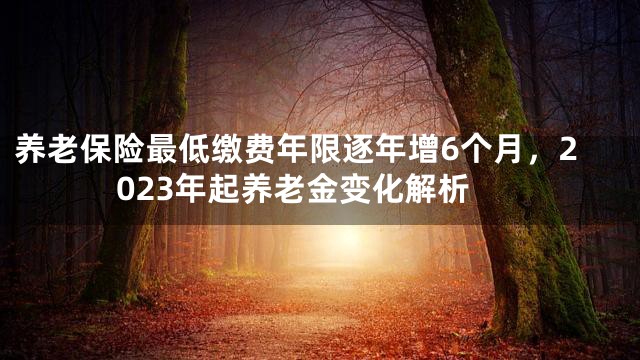 养老保险最低缴费年限逐年增6个月，2023年起养老金变化解析