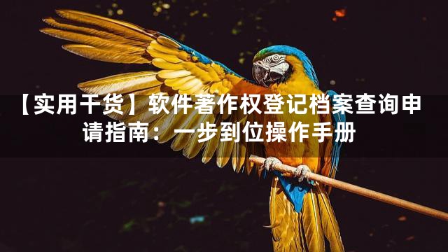 【实用干货】软件著作权登记档案查询申请指南：一步到位操作手册