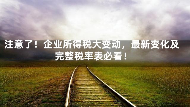 注意了！企业所得税大变动，最新变化及完整税率表必看！