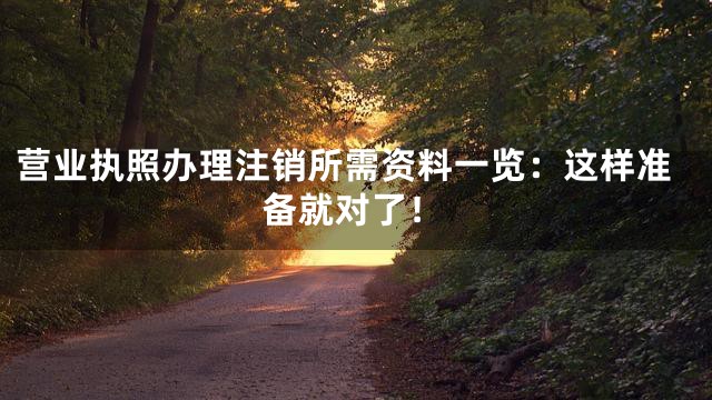 营业执照办理注销所需资料一览：这样准备就对了！