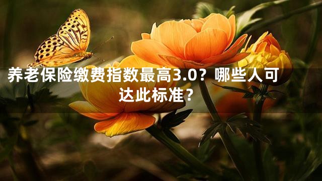 养老保险缴费指数最高3.0？哪些人可达此标准？