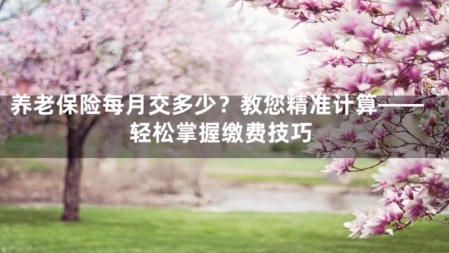 养老保险每月交多少？教您精准计算——轻松掌握缴费技巧