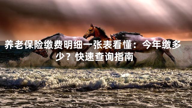 养老保险缴费明细一张表看懂：今年缴多少？快速查询指南