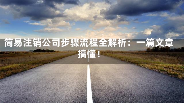 简易注销公司步骤流程全解析：一篇文章搞懂！