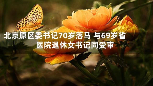 北京原区委书记70岁落马 与69岁省医院退休女书记同受审