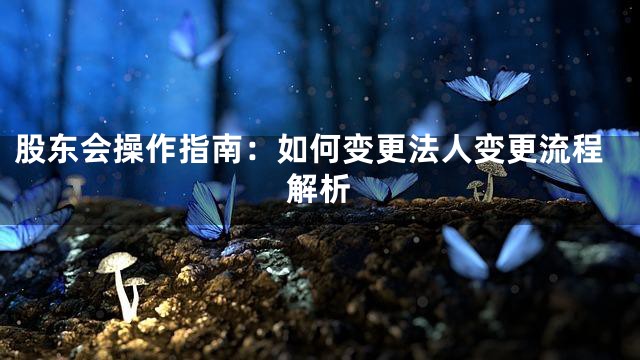 股东会操作指南：如何变更法人变更流程解析