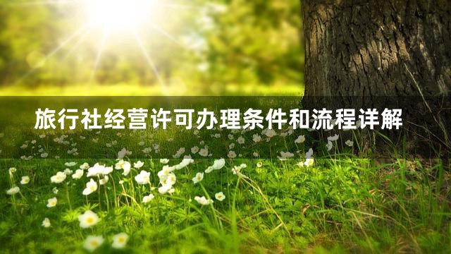 旅行社经营许可办理条件和流程详解