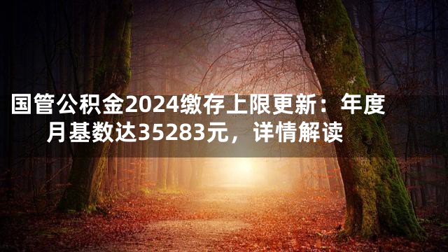国管公积金2024缴存上限更新：年度月基数达35283元，详情解读