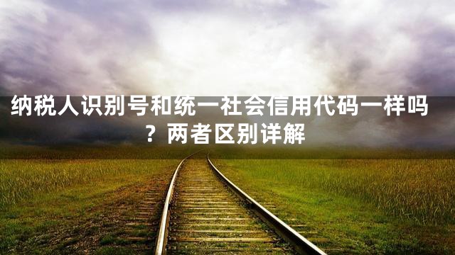 纳税人识别号和统一社会信用代码一样吗？两者区别详解