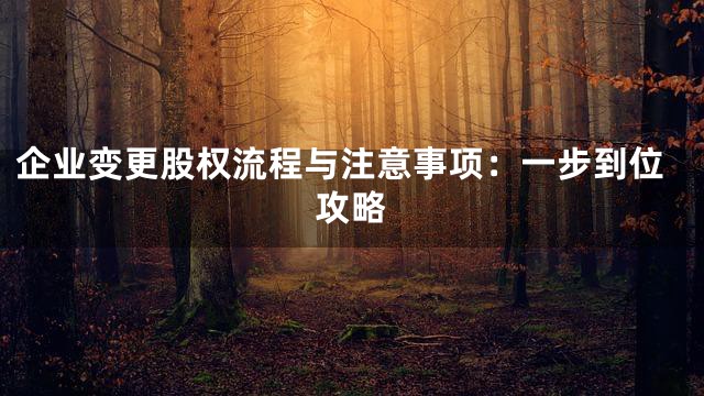 企业变更股权流程与注意事项：一步到位攻略