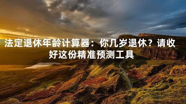 法定退休年龄计算器：你几岁退休？请收好这份精准预测工具