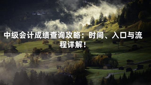 中级会计成绩查询攻略：时间、入口与流程详解！