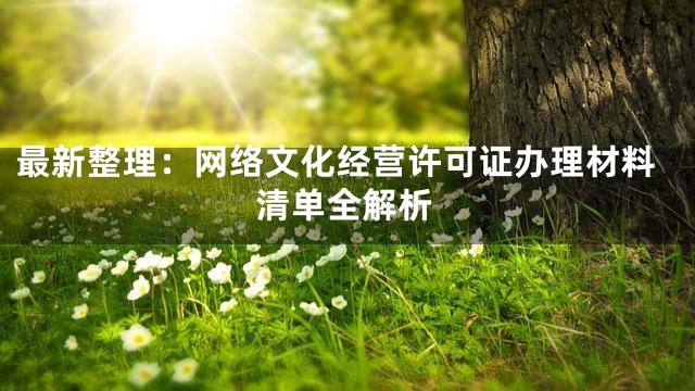 最新整理：网络文化经营许可证办理材料清单全解析