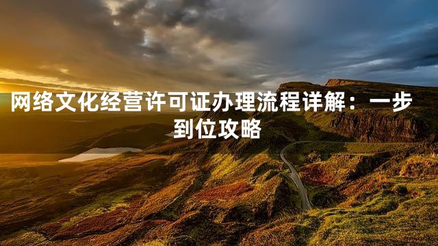 网络文化经营许可证办理流程详解：一步到位攻略