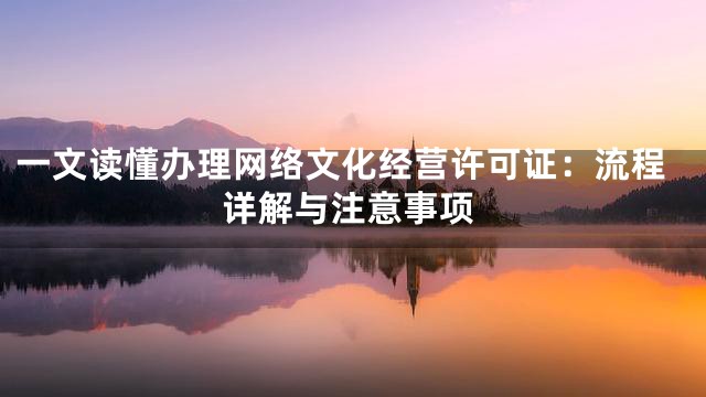 一文读懂办理网络文化经营许可证：流程详解与注意事项