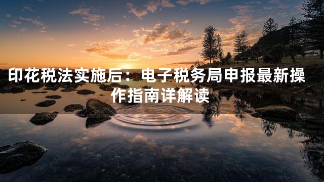 印花税法实施后：电子税务局申报最新操作指南详解读