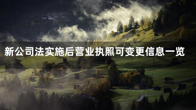 新公司法实施后营业执照可变更信息一览