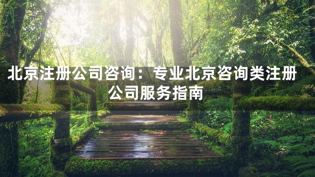 北京注册公司咨询：专业北京咨询类注册公司服务指南