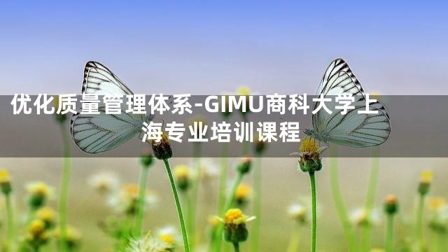 优化质量管理体系-GIMU商科大学上海专业培训课程