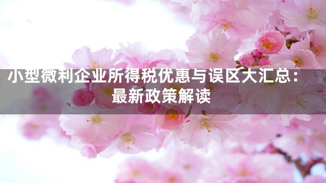小型微利企业所得税优惠与误区大汇总：最新政策解读