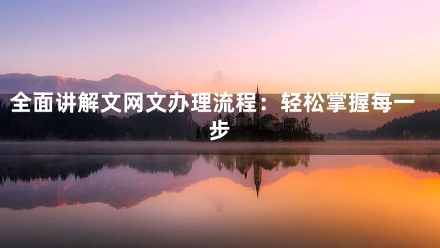 全面讲解文网文办理流程：轻松掌握每一步