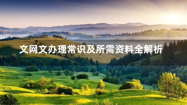 文网文办理常识及所需资料全解析