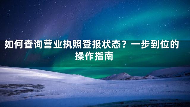 如何查询营业执照登报状态？一步到位的操作指南
