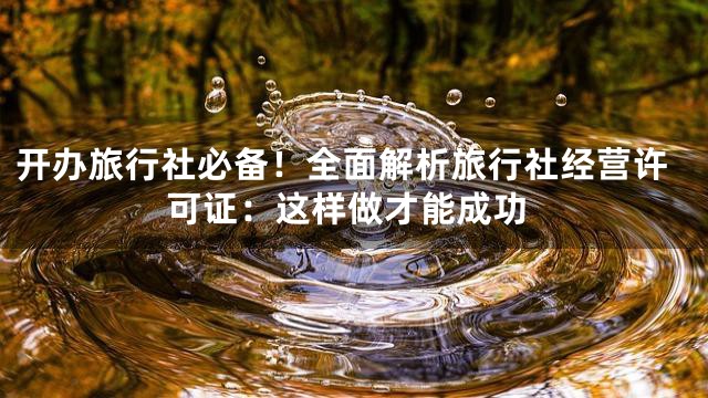 开办旅行社必备！全面解析旅行社经营许可证：这样做才能成功