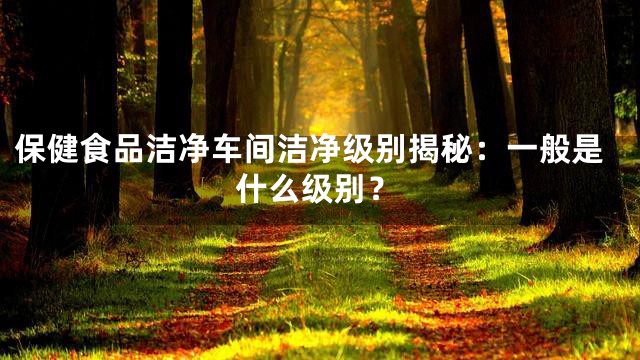 保健食品洁净车间洁净级别揭秘：一般是什么级别？