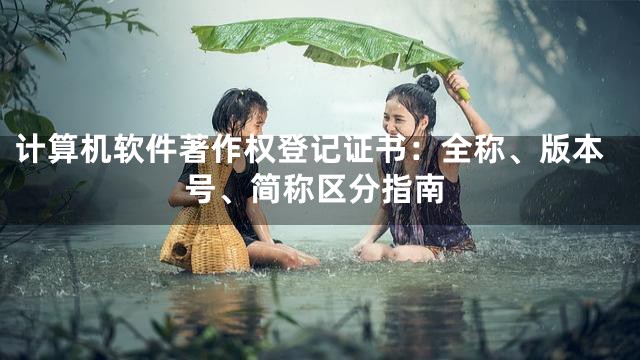 计算机软件著作权登记证书：全称、版本号、简称区分指南