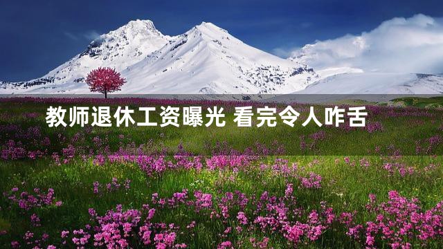 教师退休工资曝光 看完令人咋舌