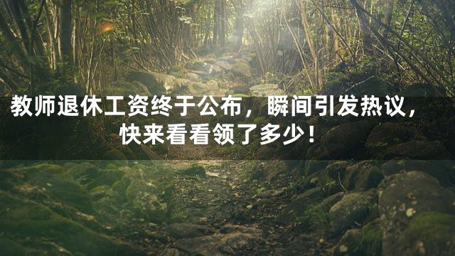 教师退休工资终于公布，瞬间引发热议，快来看看领了多少！