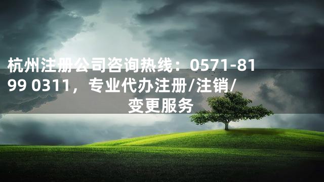 杭州注册公司咨询热线：0571-8199 0311，专业代办注册/注销/变更服务