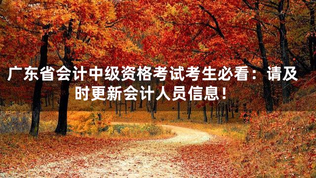 广东省会计中级资格考试考生必看：请及时更新会计人员信息！