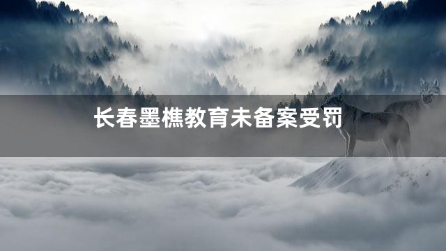 长春墨樵教育未备案受罚