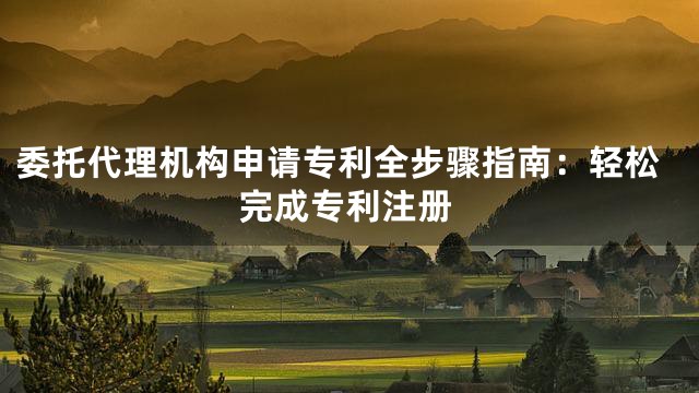 委托代理机构申请专利全步骤指南：轻松完成专利注册