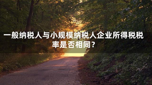 一般纳税人与小规模纳税人企业所得税税率是否相同？