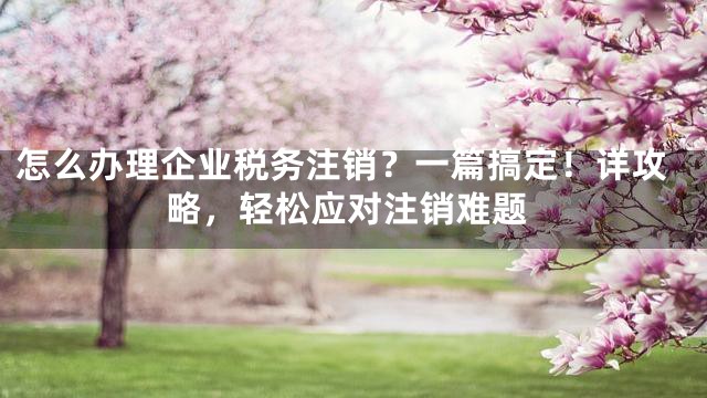 怎么办理企业税务注销？一篇搞定！详攻略，轻松应对注销难题