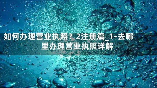 如何办理营业执照？2注册篇_1-去哪里办理营业执照详解