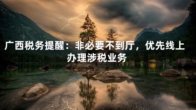 广西税务提醒：非必要不到厅，优先线上办理涉税业务