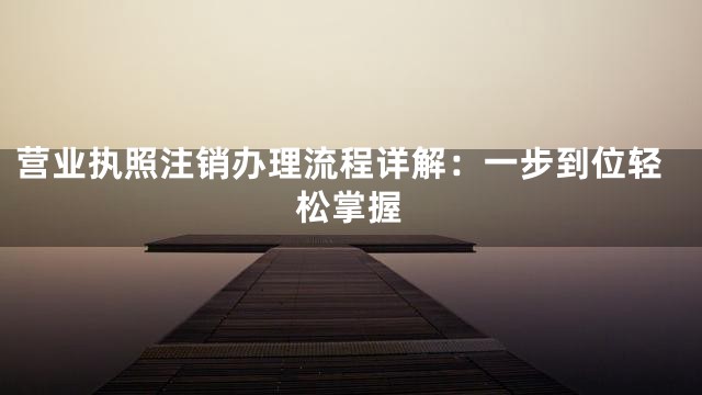 营业执照注销办理流程详解：一步到位轻松掌握