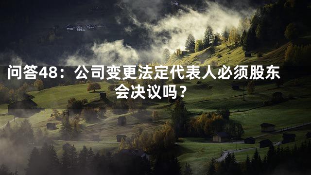 问答48：公司变更法定代表人必须股东会决议吗？