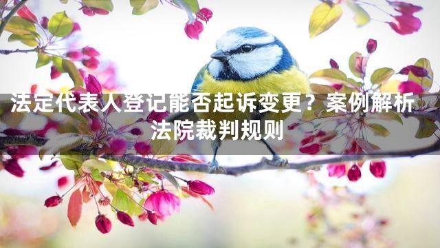 法定代表人登记能否起诉变更？案例解析法院裁判规则