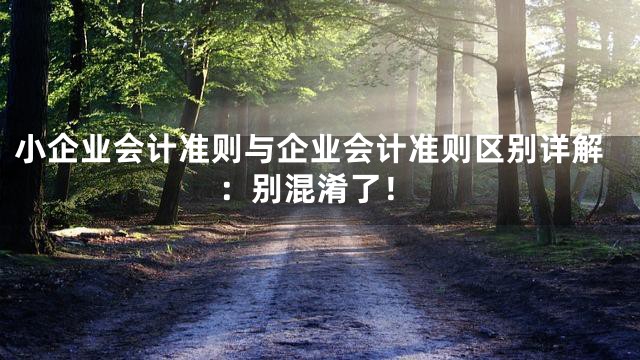 小企业会计准则与企业会计准则区别详解：别混淆了！