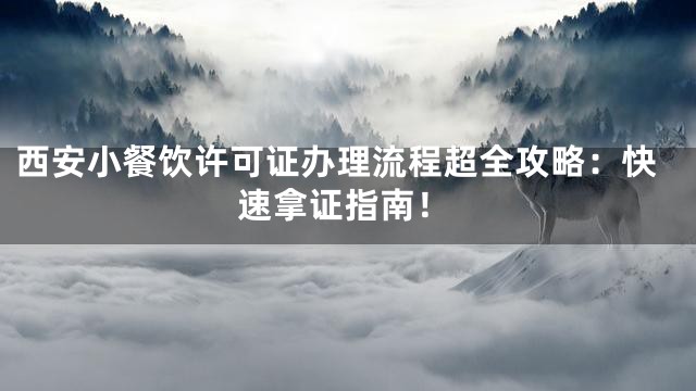 西安小餐饮许可证办理流程超全攻略：快速拿证指南！