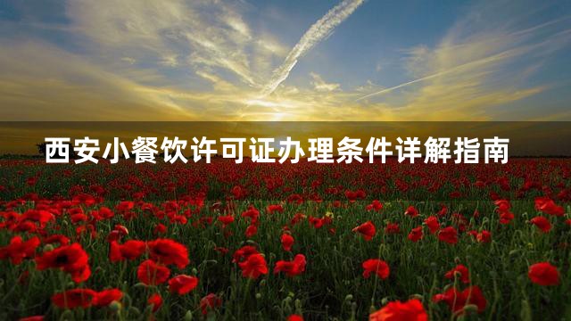 西安小餐饮许可证办理条件详解指南